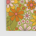 1960s, 1970s Retro Floral in Green, Pink & Orange - Flower Power Poster Gallery Image 3