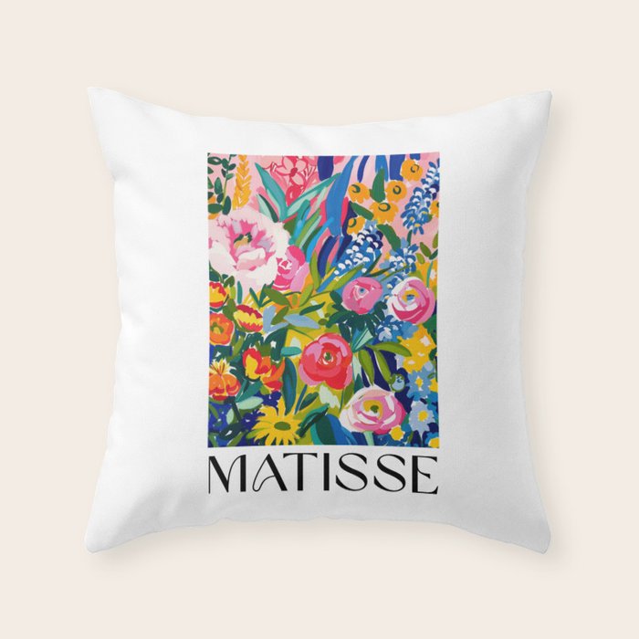 Blooming Garden - Matisse Inspired Throw Pillow Gallery Image 1