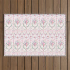 French wallpaper, birds and floral swags Outdoor Rug Gallery Image 1