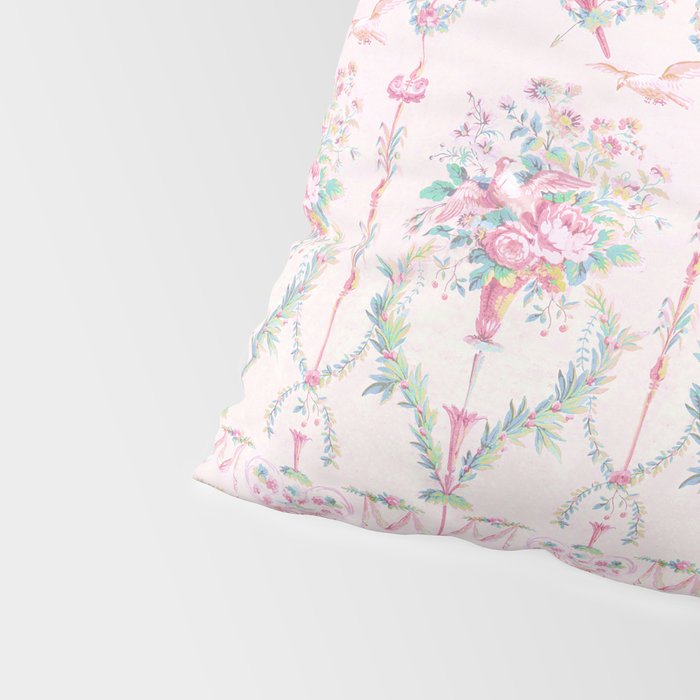 French wallpaper, birds and floral swags Pillow Sham Gallery Image 4
