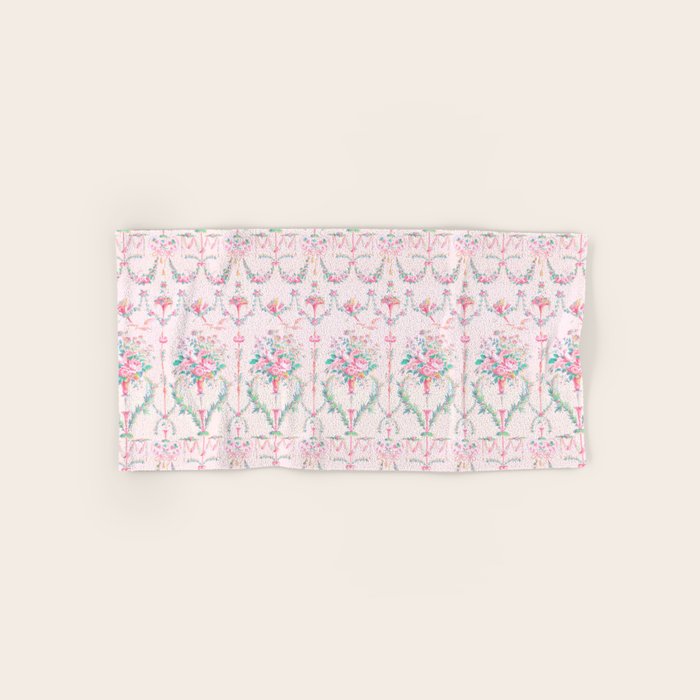 French wallpaper, birds and floral swags Bath Towel Gallery Image 1
