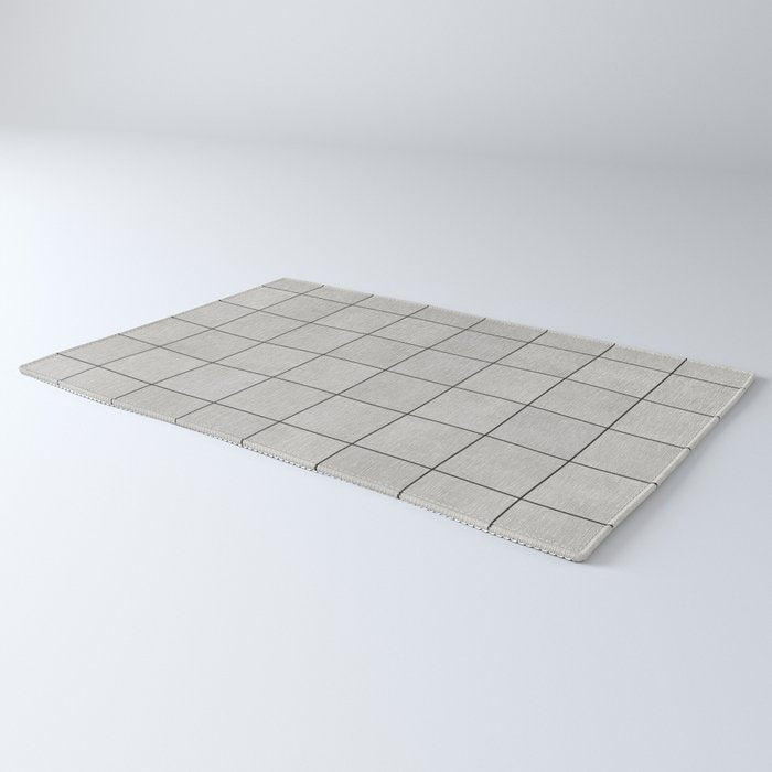 Large Grid Pattern - Grey Rug Gallery Image 3