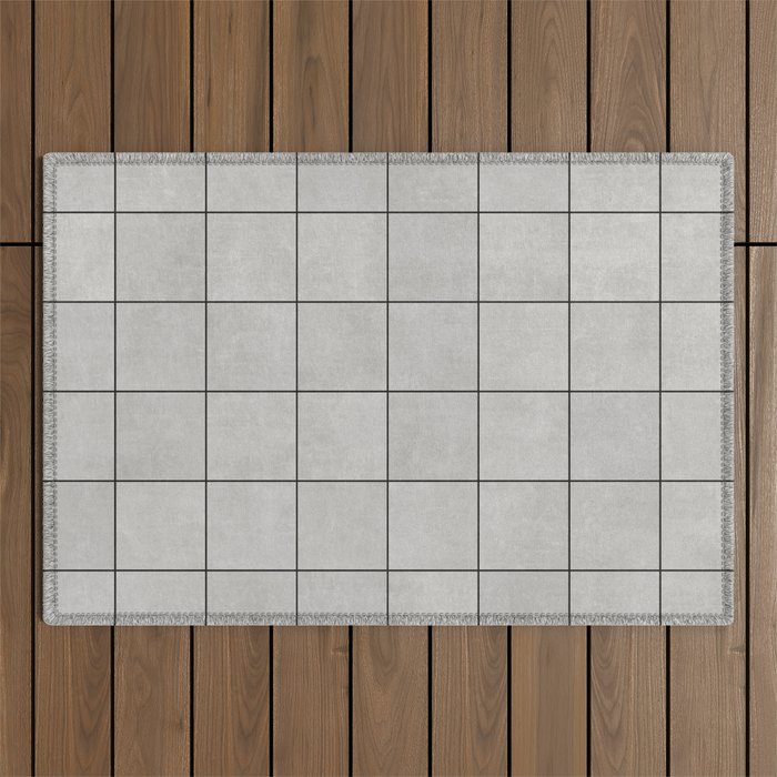 Large Grid Pattern - Grey Outdoor Rug Gallery Image 1