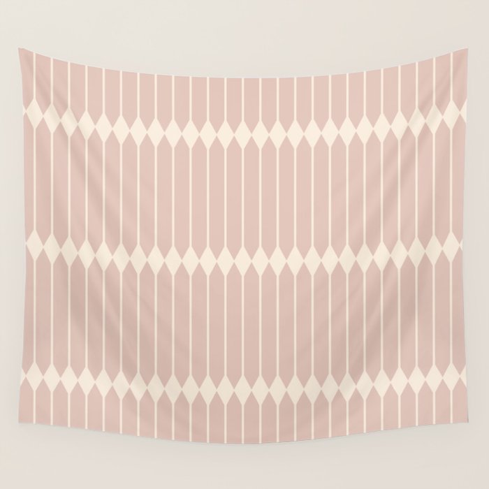 Minimal Geometric Pattern - Neutral Pink Wall Tapestry Gallery Image 4