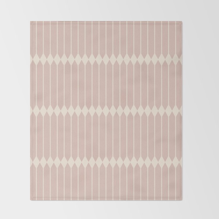 Minimal Geometric Pattern - Neutral Pink Throw Blanket Gallery Image 2