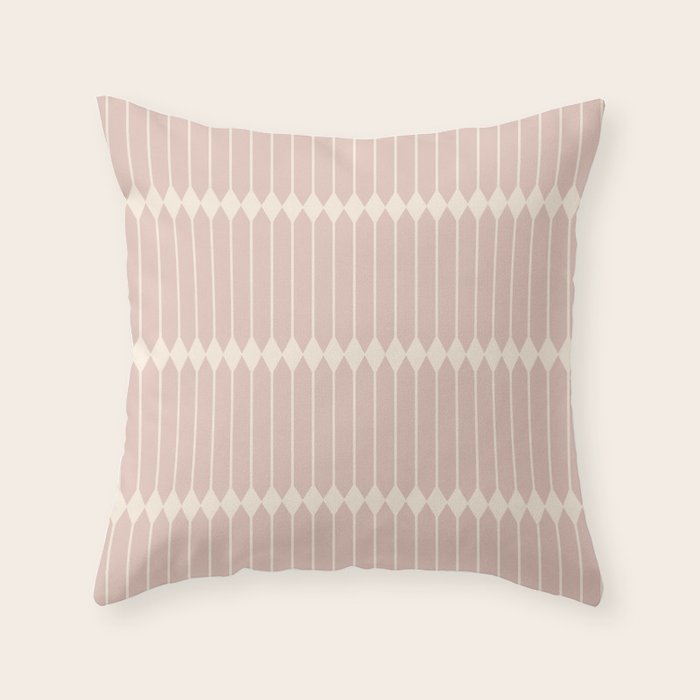 Minimal Geometric Pattern - Neutral Pink Throw Pillow Gallery Image 6