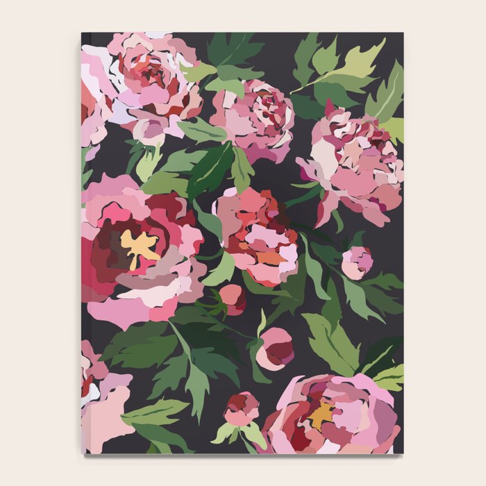 Peony dark coal background Notebook Gallery Image 4