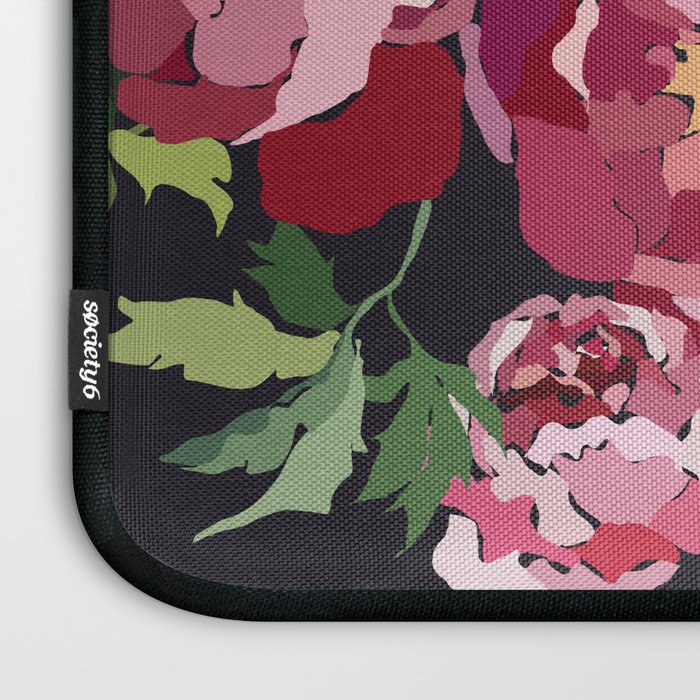 Peony dark coal background Laptop Sleeve Gallery Image 3