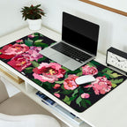 Peony dark coal background Desk Mat Gallery Image 2