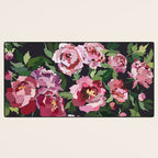 Peony dark coal background Desk Mat Gallery Image 3