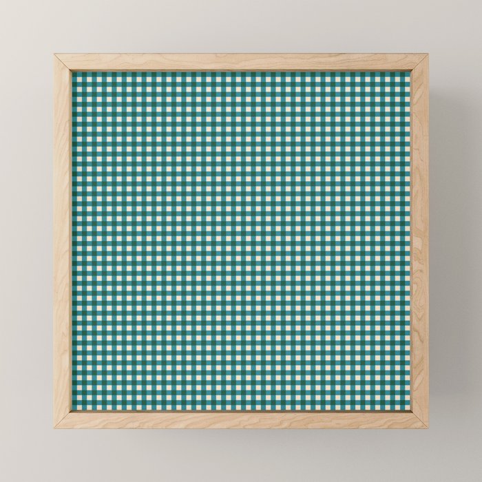 Mini Holiday Gingham in Teal Mini Art Print Gallery Image 1