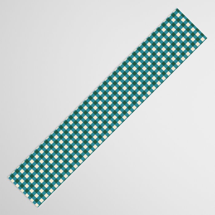 Mini Holiday Gingham in Teal Table Runner Gallery Image 3