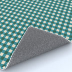 Mini Holiday Gingham in Teal Rug Gallery Image 4