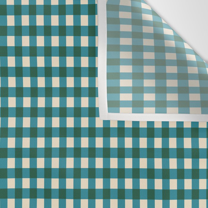 Mini Holiday Gingham in Teal Wall Tapestry Gallery Image 3