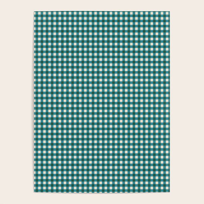 Mini Holiday Gingham in Teal Poster Gallery Image 1