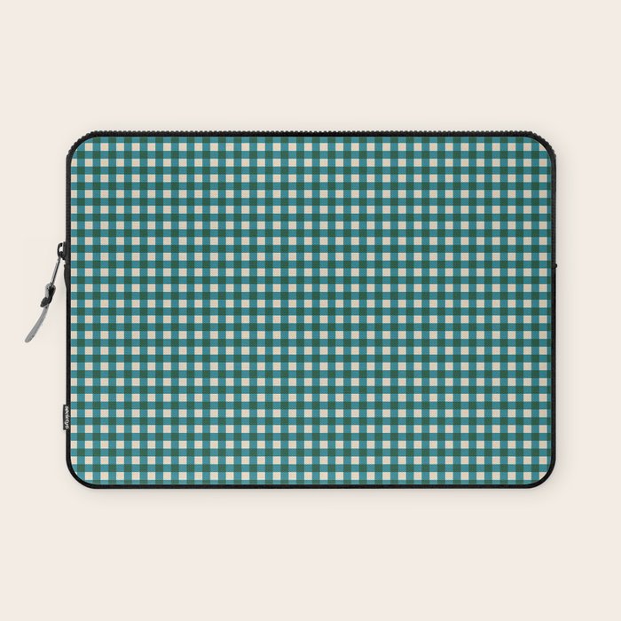 Mini Holiday Gingham in Teal Laptop Sleeve Gallery Image 1