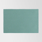 Mini Holiday Gingham in Teal Rug Gallery Image 2