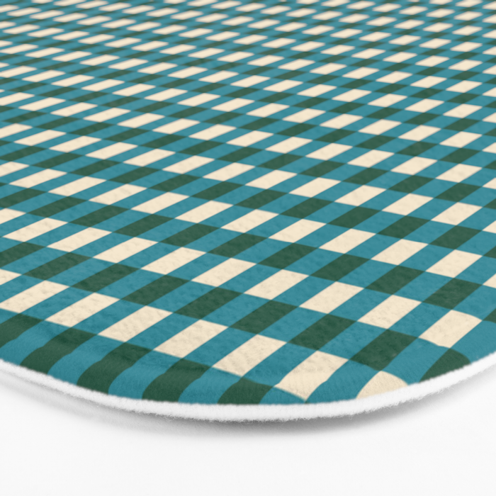 Mini Holiday Gingham in Teal Bath Mat Gallery Image 3
