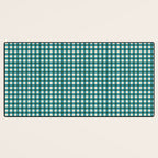 Mini Holiday Gingham in Teal Desk Mat Gallery Image 3