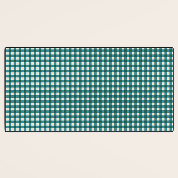 Mini Holiday Gingham in Teal Desk Mat Gallery Image 3