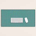 Mini Holiday Gingham in Teal Desk Mat Gallery Image 1