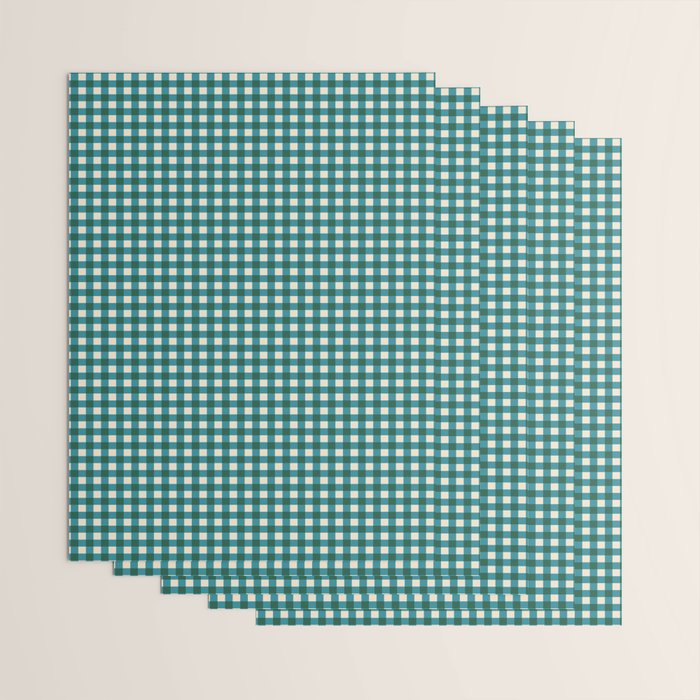 Mini Holiday Gingham in Teal Wrapping Paper Gallery Image 3