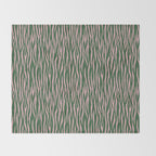 Tiger Stripes In Pink And Green Throw Blanket Gallery Image 2