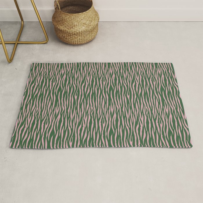 Tiger Stripes In Pink And Green Rug Gallery Image 1