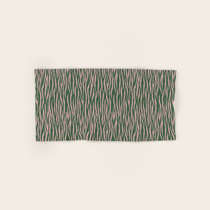 Tiger Stripes In Pink And Green Bath Towel Gallery Image 1
