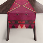 The Crimson Symmetry Handwoven Tribal Kilim Art Table Runner Gallery Image 1