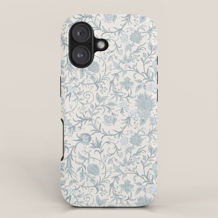 Hand Drawn Jacobean Floral - Teal Beige iPhone Case Gallery Image 1
