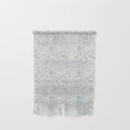 Hand Drawn Jacobean Floral - Teal Beige Wall Hanging Gallery Image 1