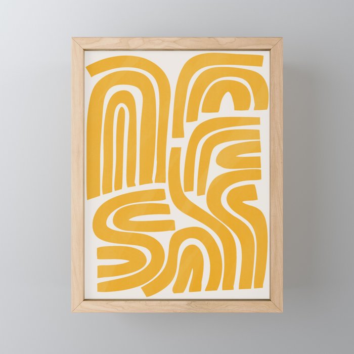 S and U in yellow  Mini Art Print Gallery Image 1