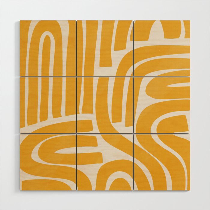 S and U in yellow  Wood Wall Art Gallery Image 1