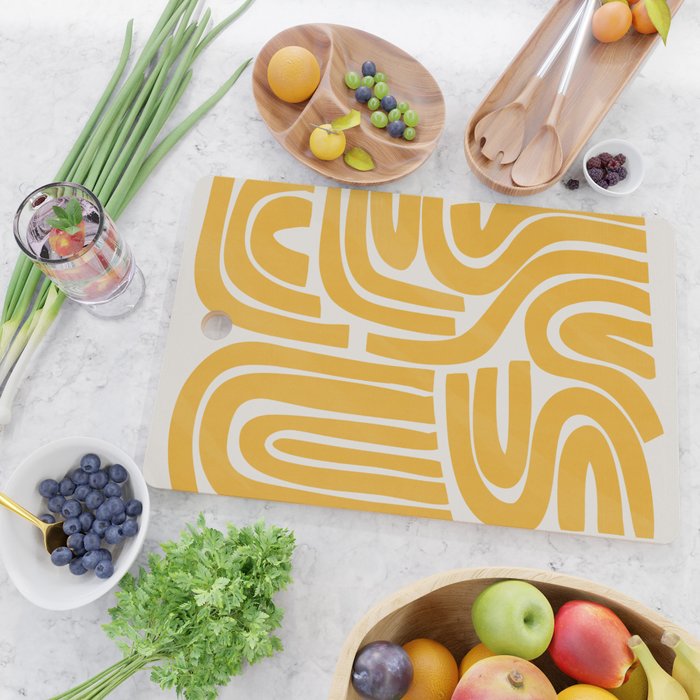 S and U in yellow  Cutting Board Gallery Image 2