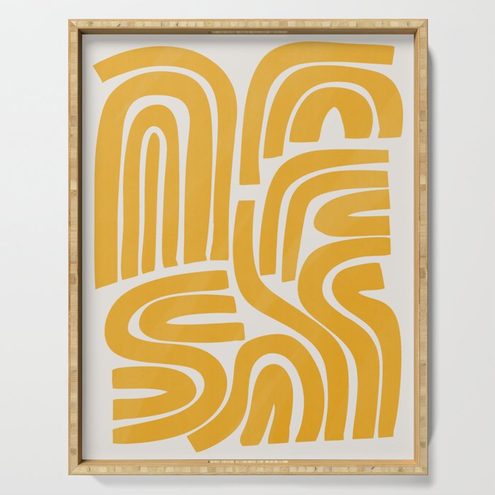 S and U in yellow  Serving Tray Gallery Image 1