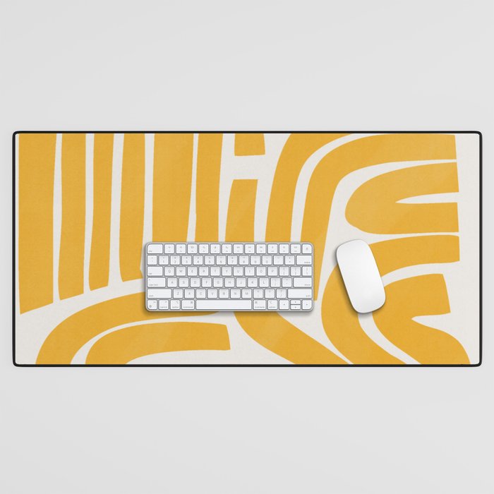 S and U in yellow  Desk Mat Gallery Image 1