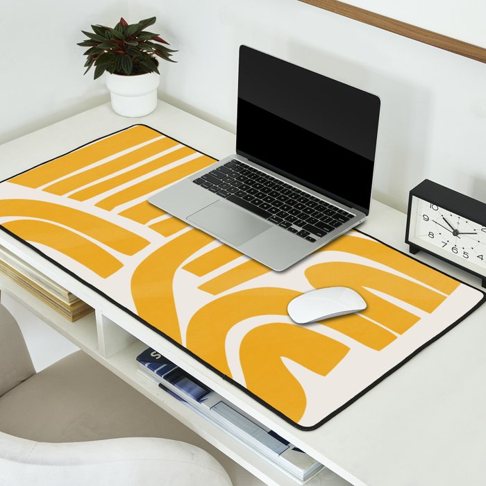 S and U in yellow  Desk Mat Gallery Image 2