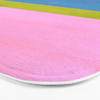 Childhood Dreams Sky Blue Lime Green Pastel Pink Colorfield  Bath Mat Gallery Image 3