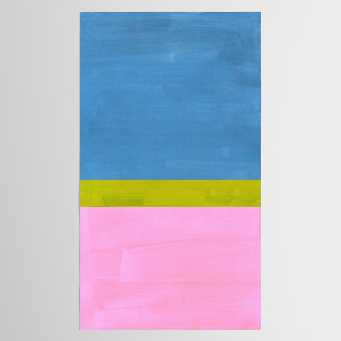 Childhood Dreams Sky Blue Lime Green Pastel Pink Colorfield  Tablecloth Gallery Image 2
