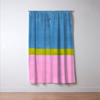 Childhood Dreams Sky Blue Lime Green Pastel Pink Colorfield  Window Curtain Gallery Image 3
