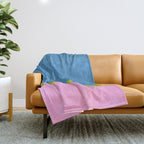 Childhood Dreams Sky Blue Lime Green Pastel Pink Colorfield  Throw Blanket Gallery Image 1