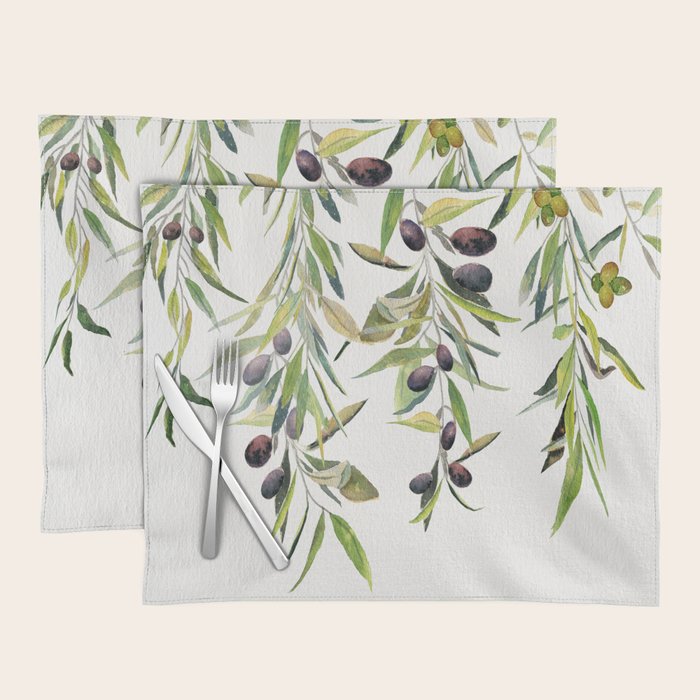 Olive Branch Watercolor  Placemat Gallery Image 1