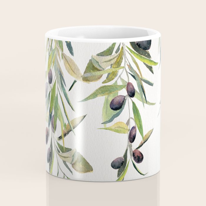 Olive Branch Watercolor  Coffee Mug Gallery Image 4