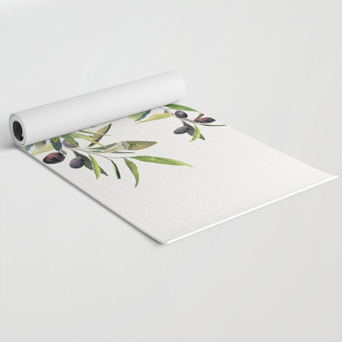Olive Branch Watercolor  Yoga Mat Gallery Image 2