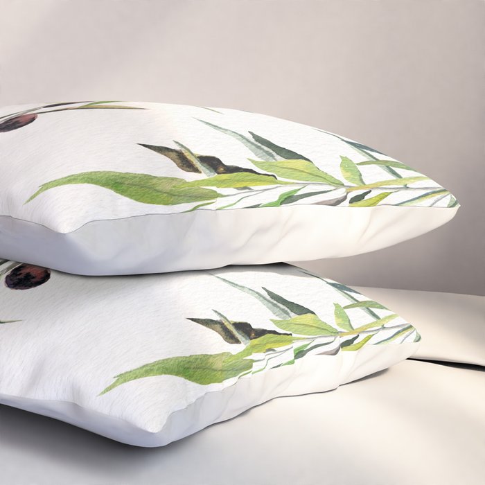 Olive Branch Watercolor  Pillow Sham Gallery Image 3