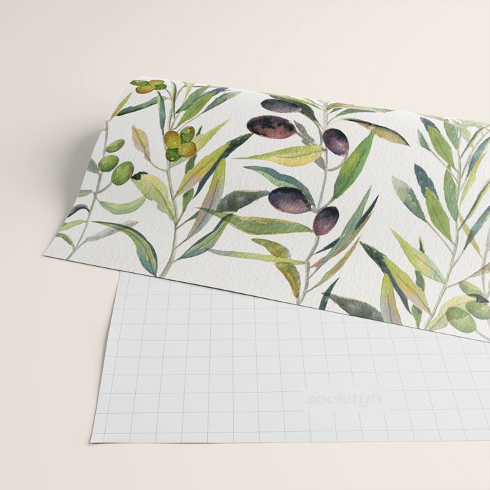 Olive Branch Watercolor  Wrapping Paper Gallery Image 2