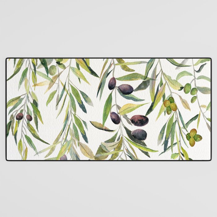 Olive Branch Watercolor  Desk Mat Gallery Image 3