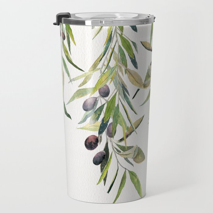 Olive Branch Watercolor  Travel Mug Gallery Image 3