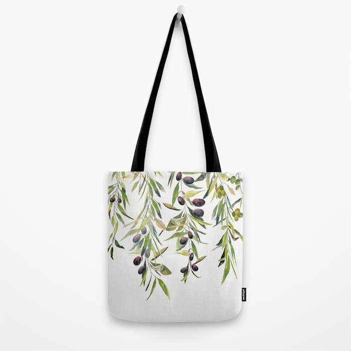 Olive Branch Watercolor  Tote Bag Gallery Image 2